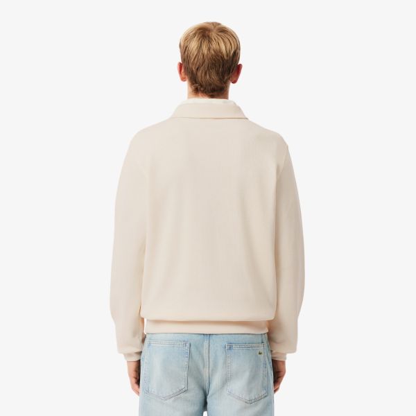 Lacoste Ribbed Polo Sweater Off White
