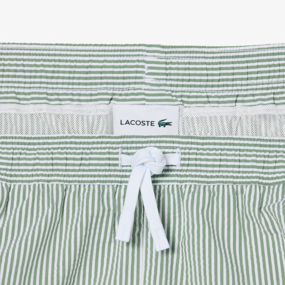 Lacoste Striped Zwembroek Wit/Groen