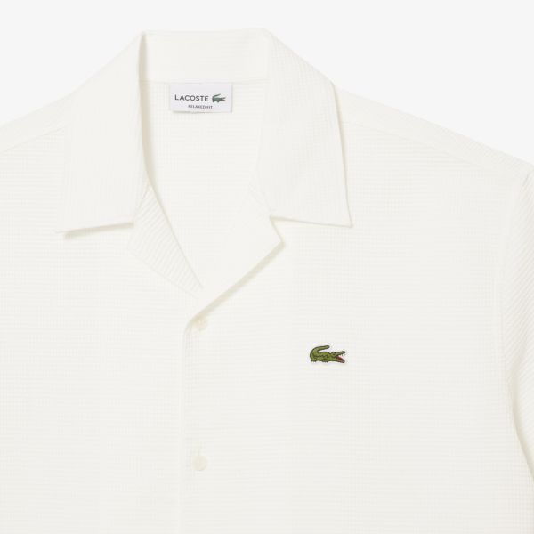 Lacoste Waffle Knit Overhemd Off White