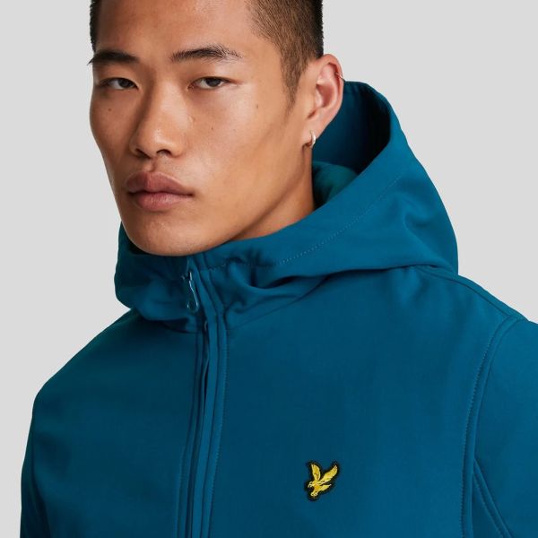 Lyle & Scott Fleece Back Softshell Jack Donker Blauw
