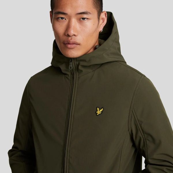 Lyle & Scott Fleece Back Softshell Jack Donker Groen