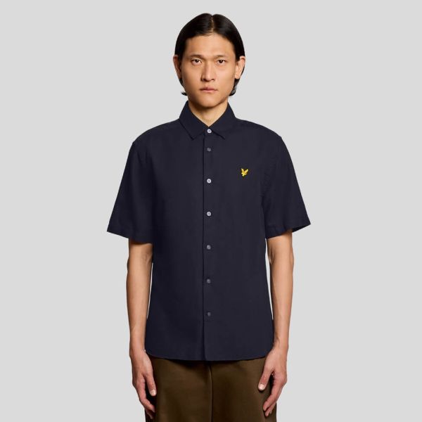 Lyle & Scott Linen Blend Overhemd Navy