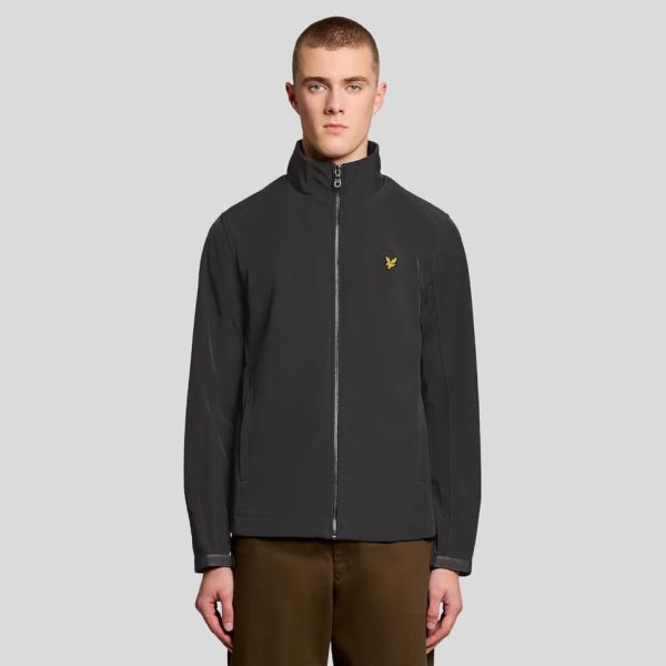 Lyle & Scott Mesh Back Funnel Neck Softshell Jack Antraciet