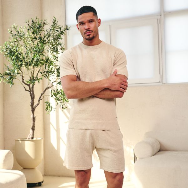 Malelions Bouclé T-shirt Beige