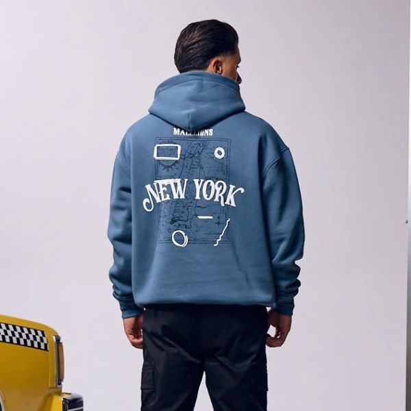 Malelions New York Hoodie Blauw