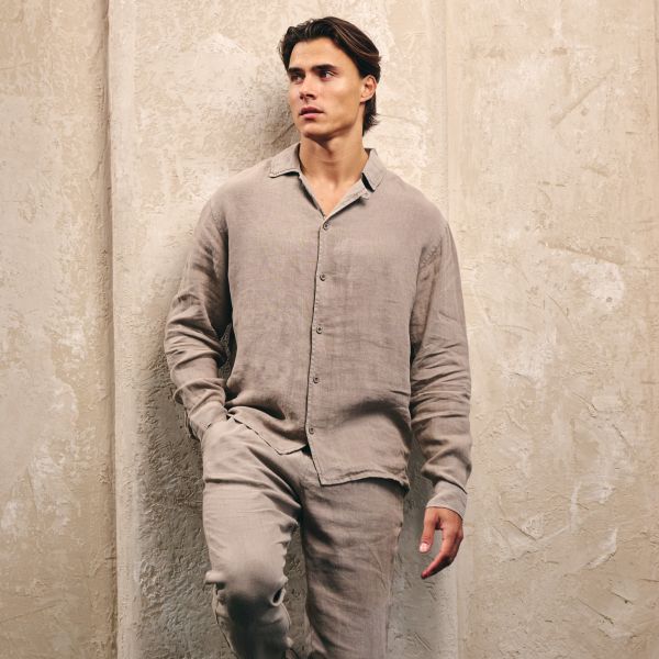 Malelions Premium Linen Overhemd Beige