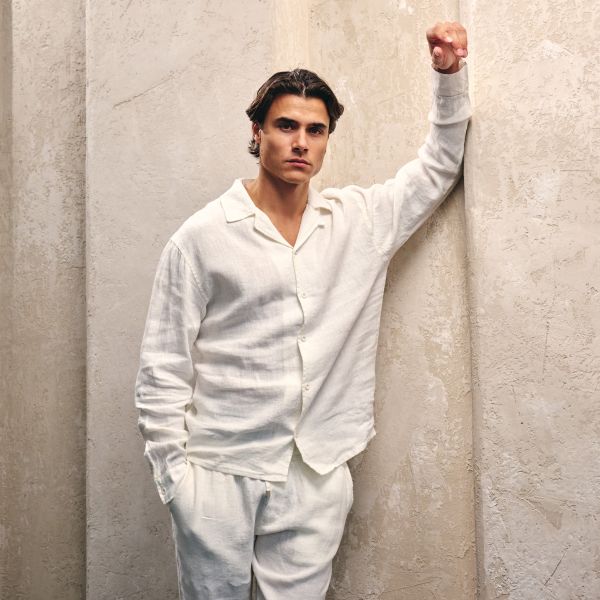 Malelions Premium Linen Overhemd Off White