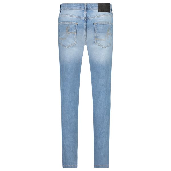 Malelions Ripped Biker Jeans Licht Blauw