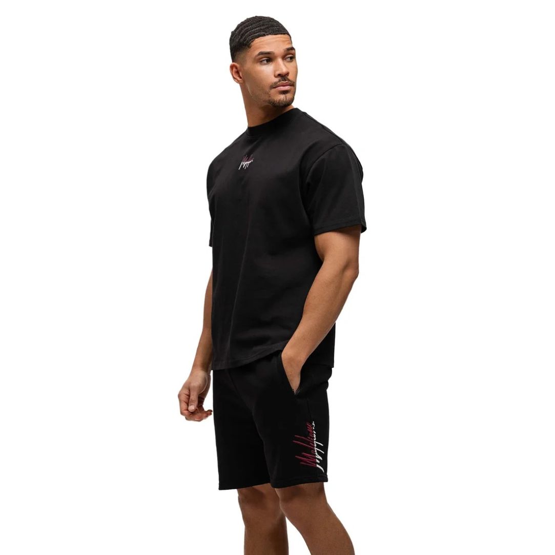 Malelions Split T-shirt Zwart