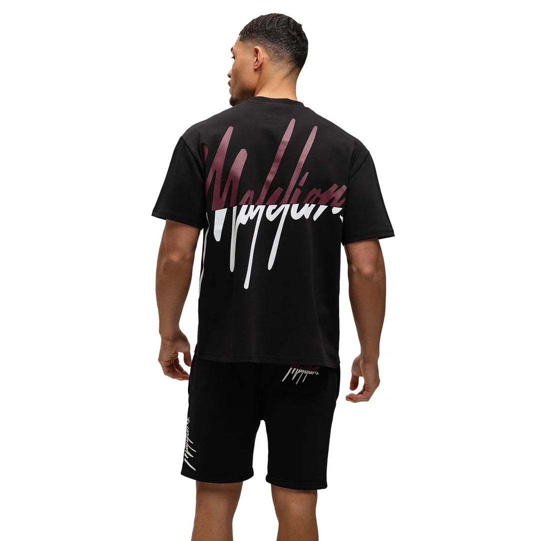 Malelions Split T-shirt Zwart