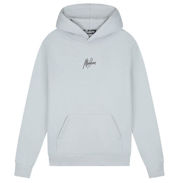 Malelions Striped Signature Hoodie Grijs