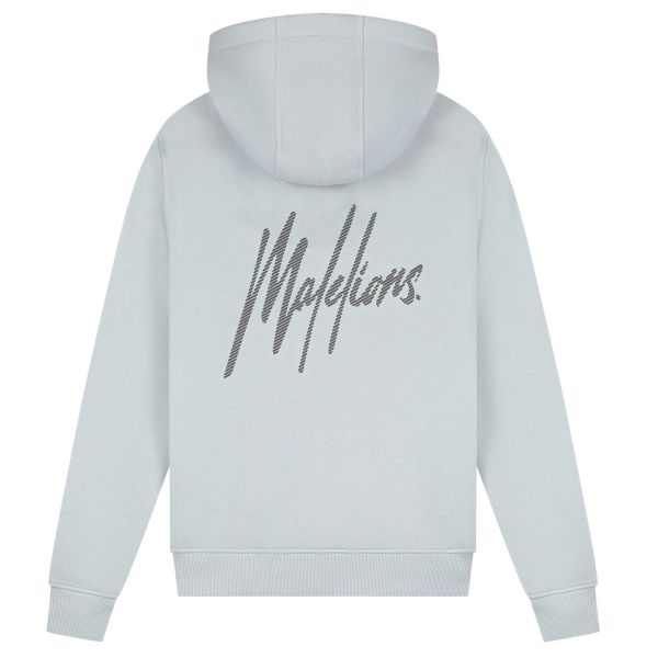 Malelions Striped Signature Hoodie Grijs