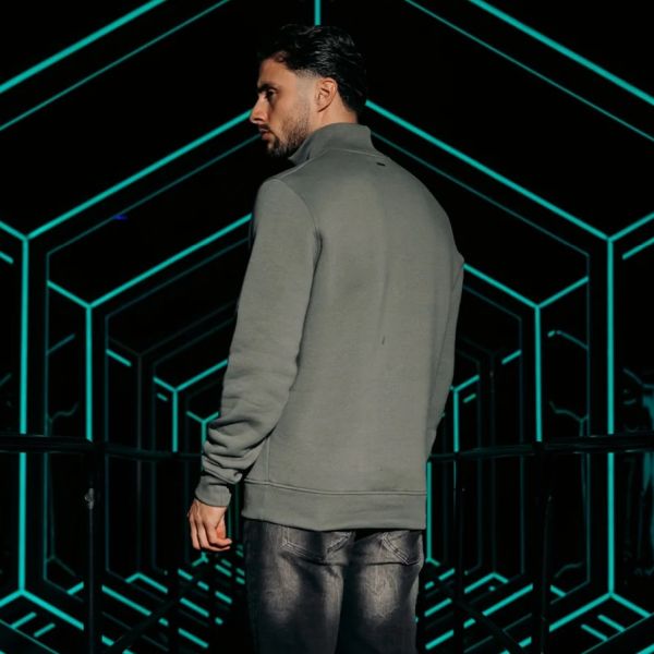Malelions Turtle Half Zip Sweater Antraciet