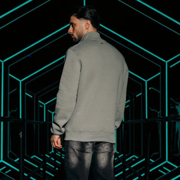 Malelions Turtle Half Zip Sweater Grijs