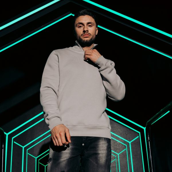 Malelions Turtle Half Zip Sweater Grijs