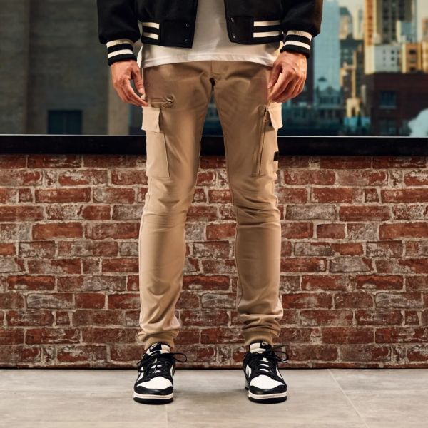 Malelions Zipped Cargo Broek Beige