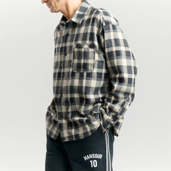 Mansour Checkered Overhemd Wit/Navy