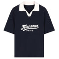 Mansour Jacquard Knitted Polo Navy
