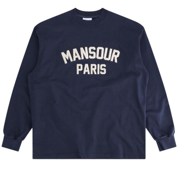Mansour Paris College Longsleeve T-shirt Donker Blauw