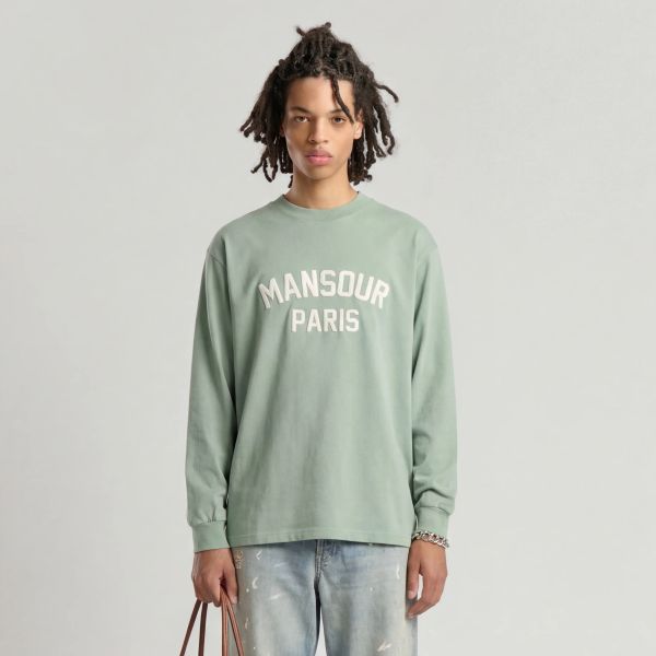 Mansour Paris College Longsleeve T-shirt Groen