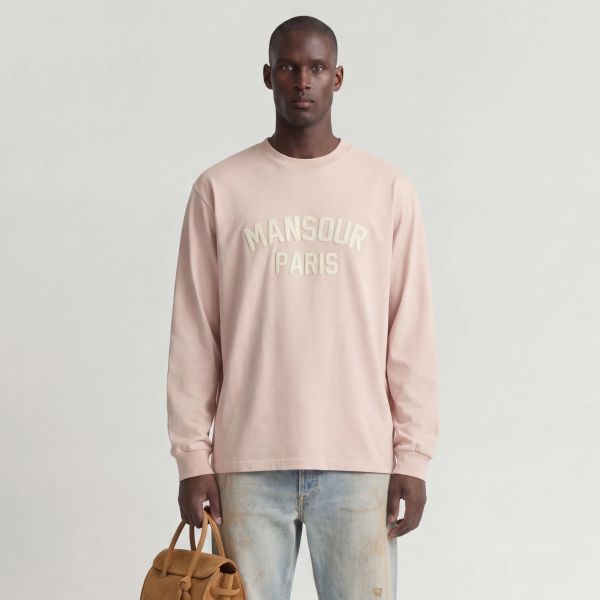 Mansour Paris College Longsleeve T-shirt Roze