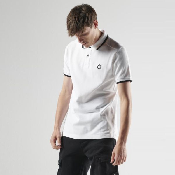 Ma.strum Block Tipped Polo Wit