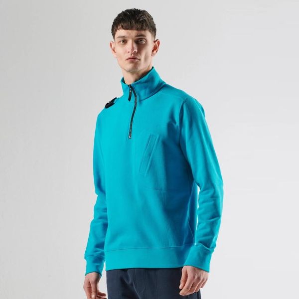 Ma.strum Edge Quarter Zip Sweater Blauw