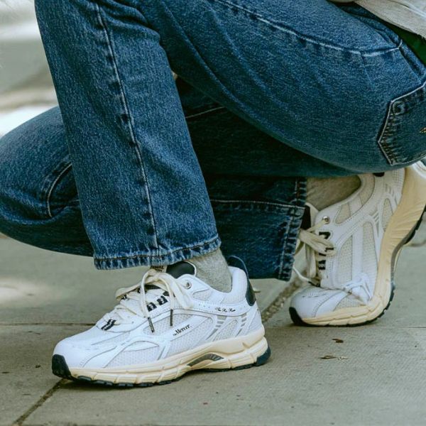 Mercer Amsterdam The Re-Run Vintage Sneaker Wit/Navy
