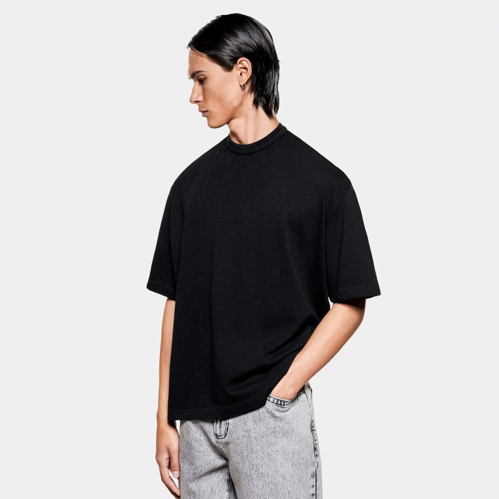 MKI Miyuki Zoku 220 GSM Slub T-shirt Zwart