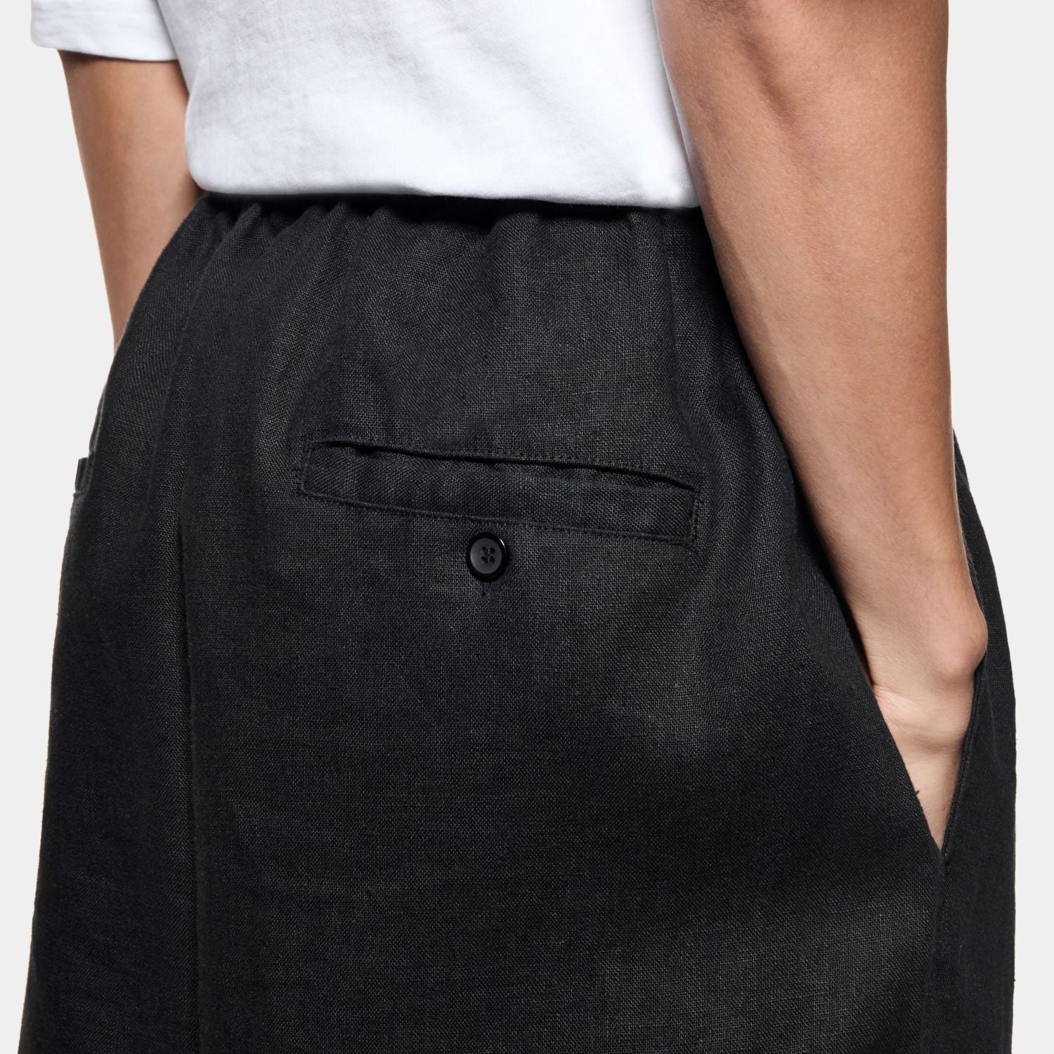 MKI Miyuki Zoku Linen Wide Leg Broek Zwart