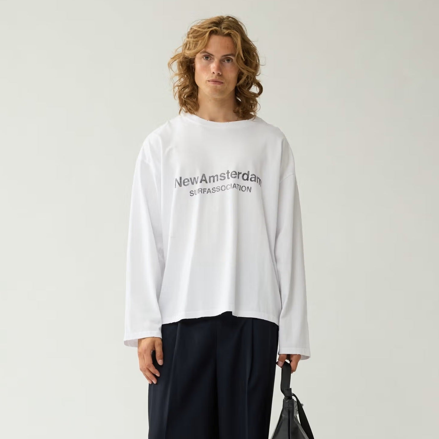 New Amsterdam Surf Association Worked Logo Longsleeve T-shirt Wit