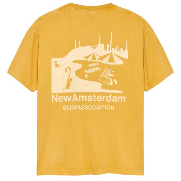 New Amsterdam Surf Association Beach Sign T-shirt Geel