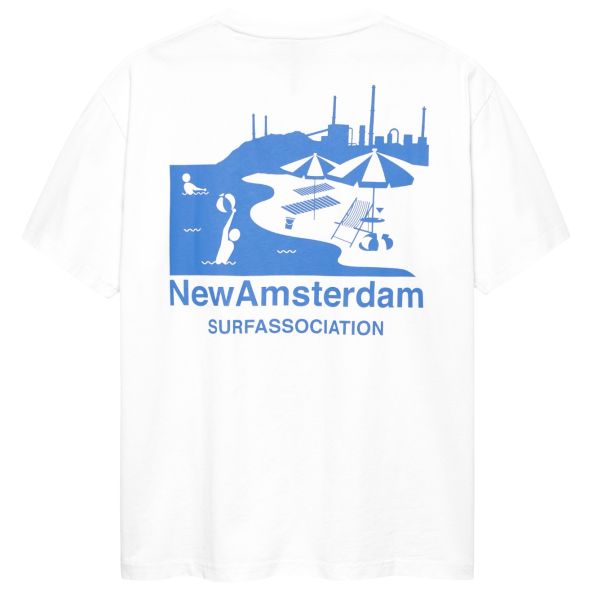 New Amsterdam Surf Association Beach Sign T-shirt Wit