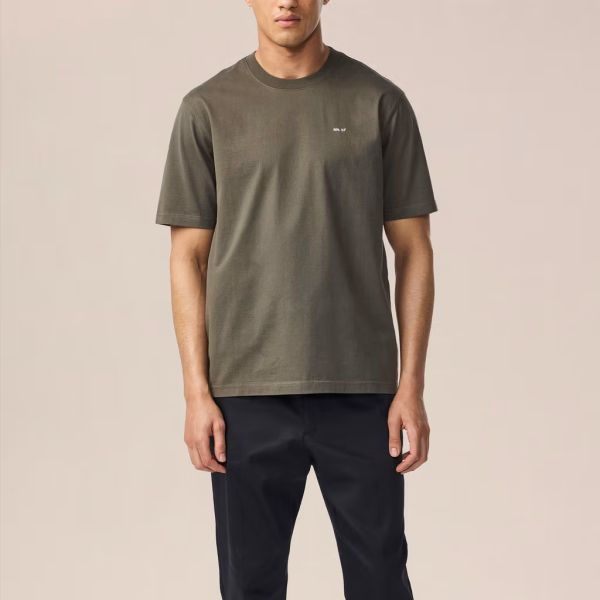 NN.07 Abel Print T-shirt Donker Groen