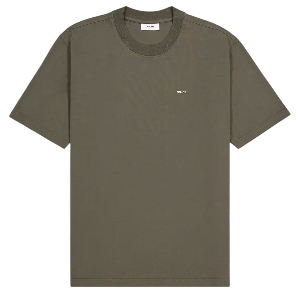 NN.07 Adam Emb T-shirt Donker Groen