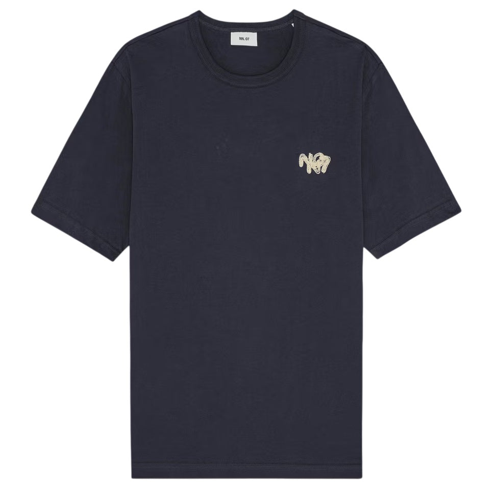 NN.07 Adam Embroidery T-shirt Navy
