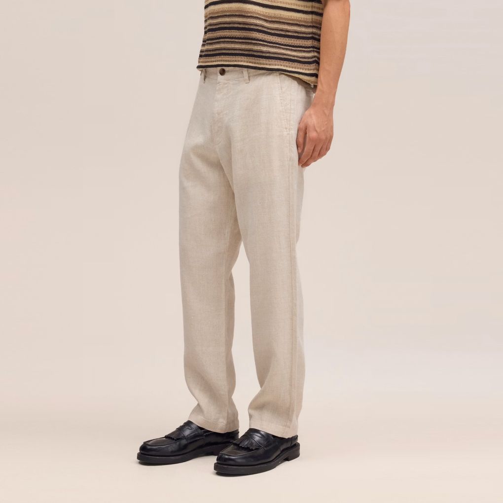 NN.07 Aden Straight Leg Linen Chino Off White