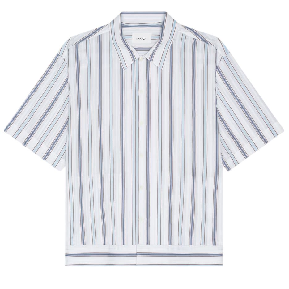 NN.07 Reed Striped Overhemd Blauw