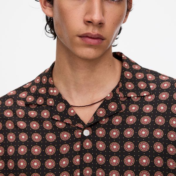 OAS Coffee Lumo Viscose Overhemd Zwart