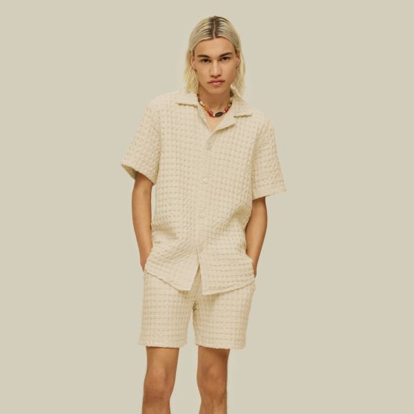 OAS Cuba Waffle Overhemd Beige