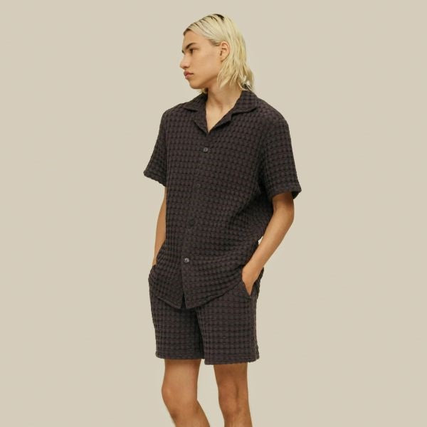 OAS Porto Waffle Korte Broek Zwart