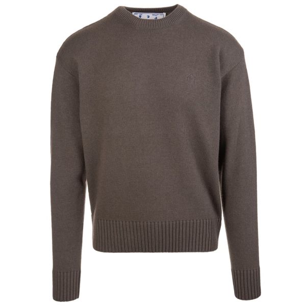 Off-White Basic Knit Sweater Donker Groen