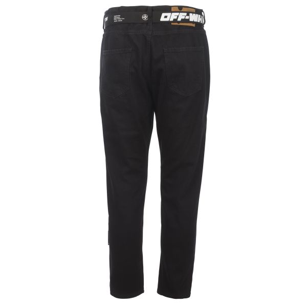 Off-White Slim Low Crotch Broek Zwart