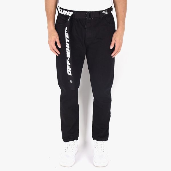 Off-White Slim Low Crotch Broek Zwart