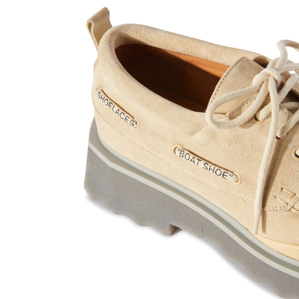 Off-White Sponge Suede Bootschoen Beige
