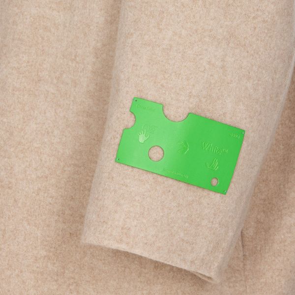 Off-White Tag Double Wool Over Zip Vest Beige