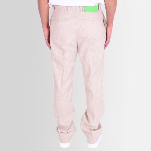 Off-White Tag Wool Zip Broek Beige