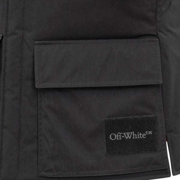 Off-White Wave Tag Padded Vest Zwart