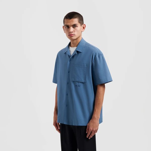 Olaf Cotton Linen Overhemd Blauw