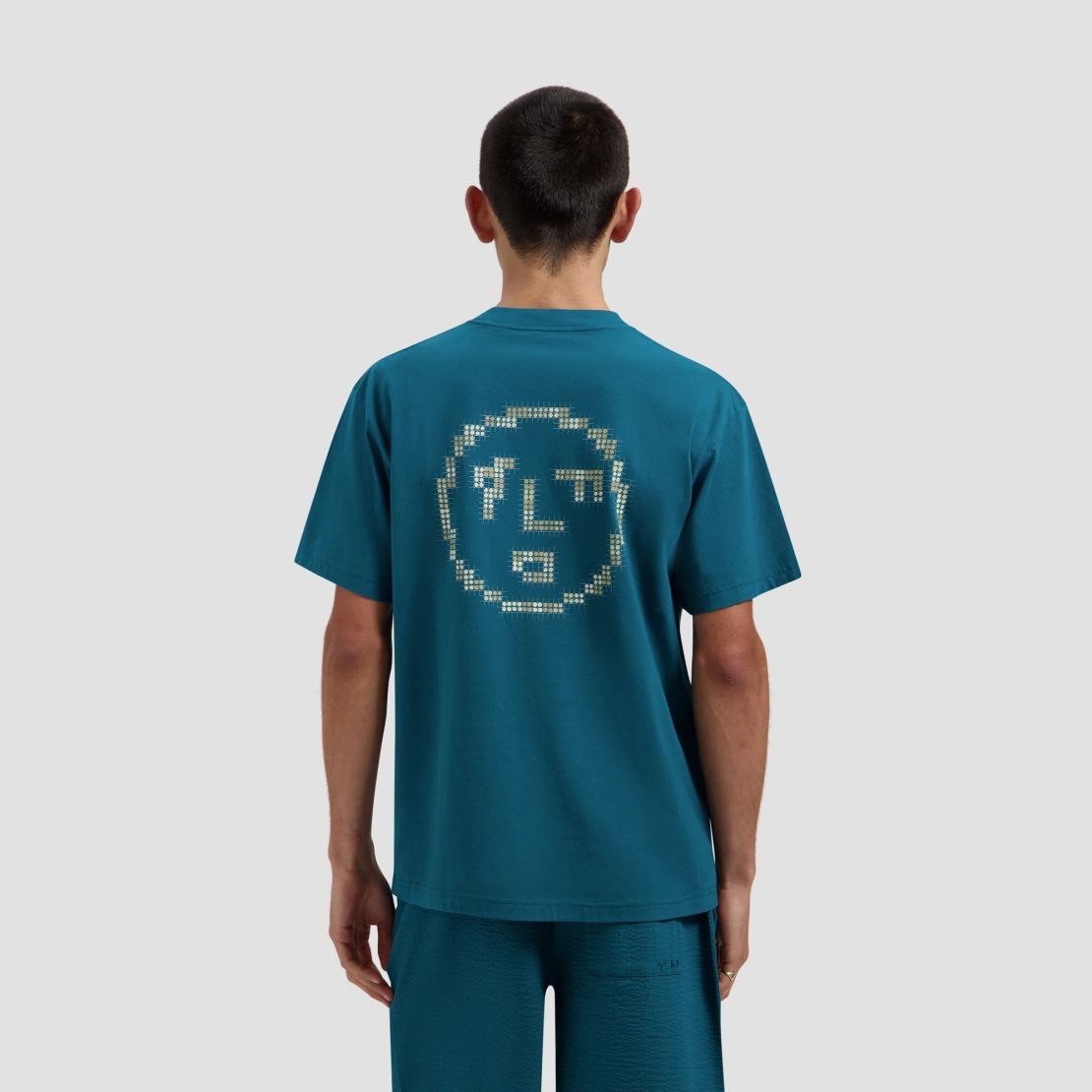 Olaf Dotted Face T-shirt Blauw